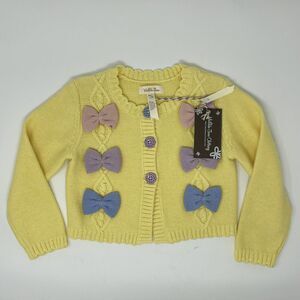 Matilda Jane Size 2 Yellow Meringue Cardigan Girls Enchanted Garden Bow Sweater